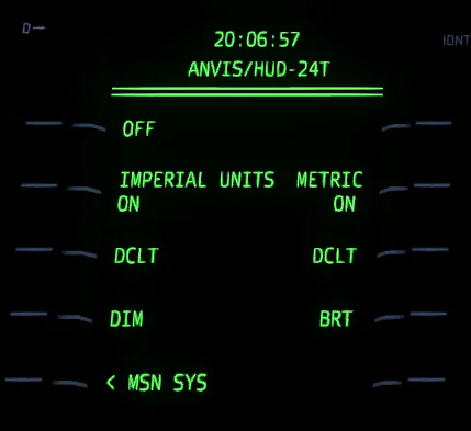 UH-60M HUD basic settings
